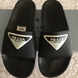 New Prada black slides sz 37